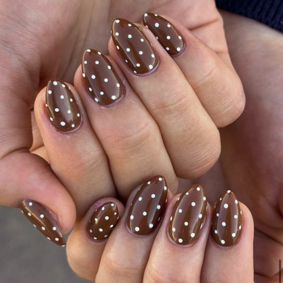 Classic Brown Polka Press-On Nails