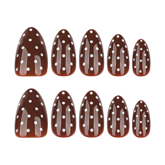 Classic Brown Polka Press-On Nails