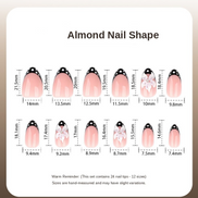 Black Floral Accent Press-On Nails