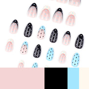 Blue Polka Mix Press-On Nails