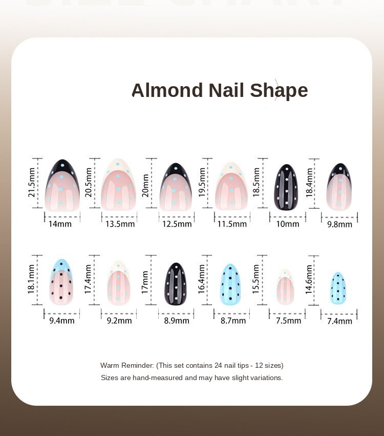 Blue Polka Mix Press-On Nails