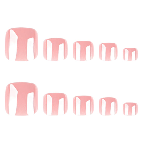 Glossy Nude Blush Press-On Toenails