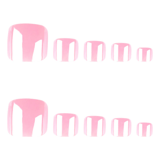 Glossy Baby Pink Press-On Toenails