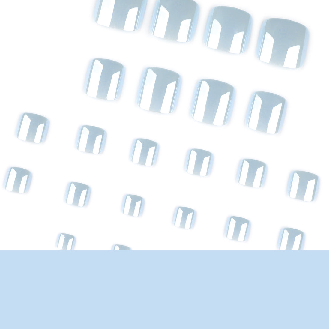 Pale Blue Press-On Toenails