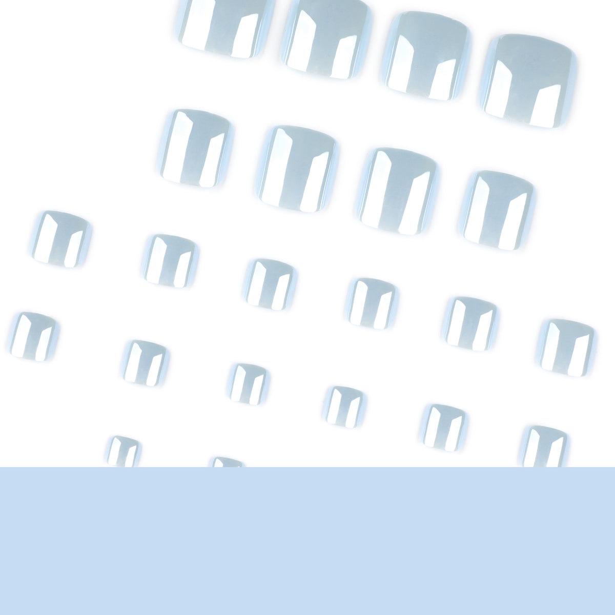 Pale Blue Press-On Toenails