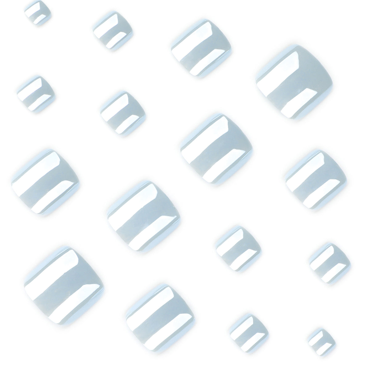 Pale Blue Press-On Toenails