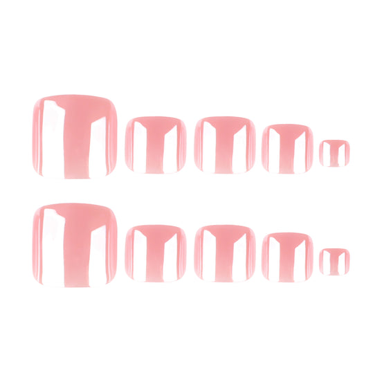 Glossy Peach Pink Press-On Toenails