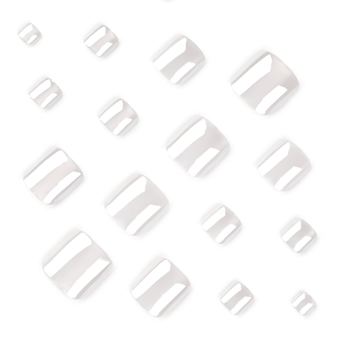 Pearl White Glossy Press-On Toenails
