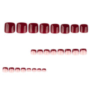 Wine Gloss Pink French Tip Mix Press-On Toenails