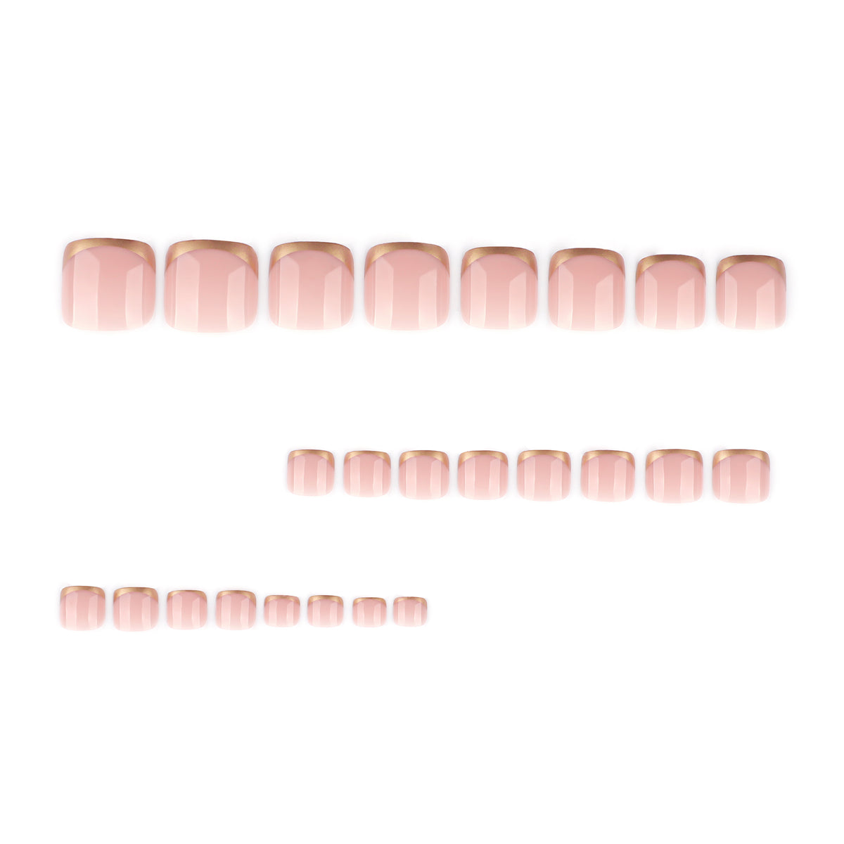 Fine Gold French Tip Press-On Toenails