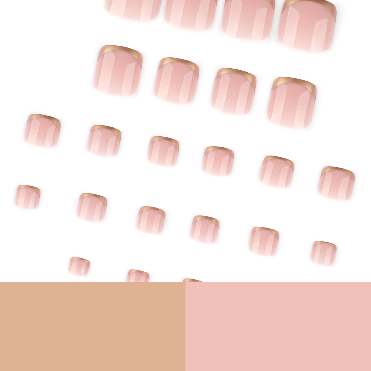 Fine Gold French Tip Press-On Toenails