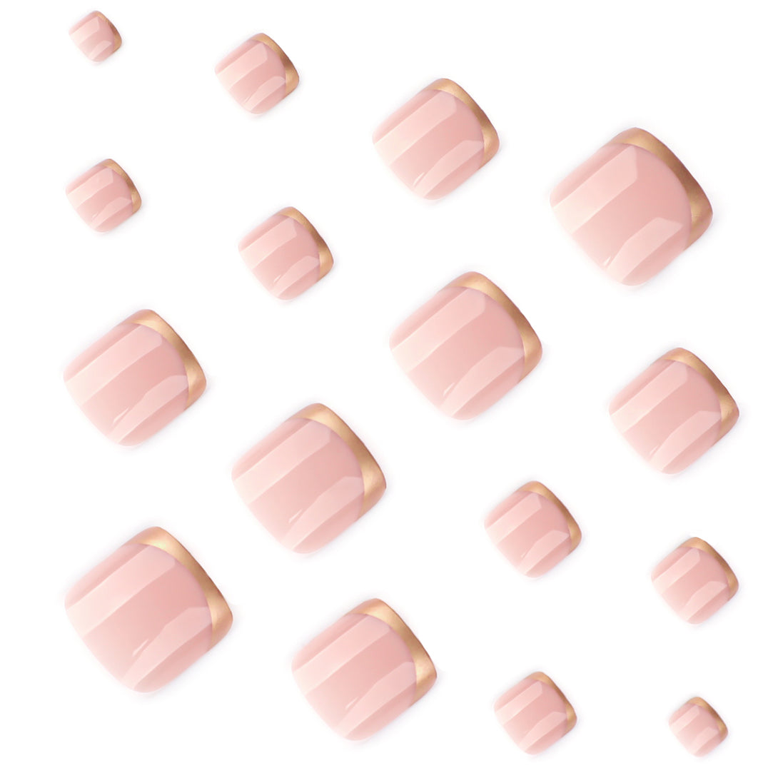 Fine Gold French Tip Press-On Toenails