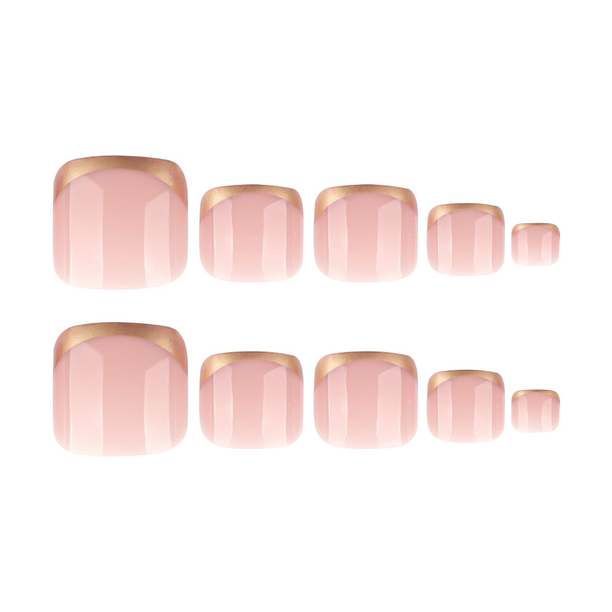 Fine Gold French Tip Press-On Toenails