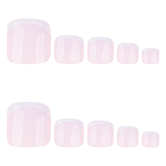 Thin Line French Tip Press-On Toenails