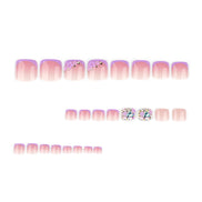 Lavender Floral French Tip Press-On Toenails