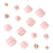 Gold Wire French Tip Press-On Toenails