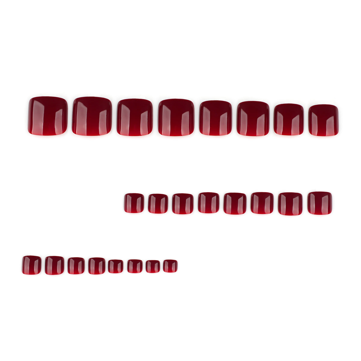 Glossy Wine Red Press-On Toenails