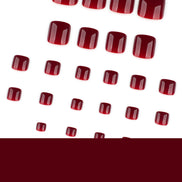 Glossy Wine Red Press-On Toenails