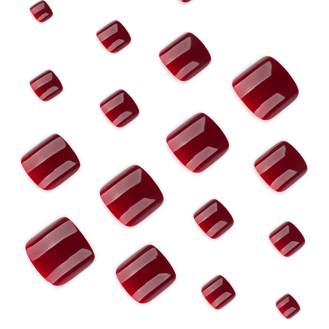 Glossy Wine Red Press-On Toenails