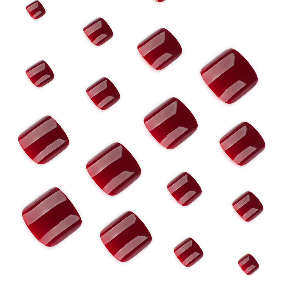Glossy Wine Red Press-On Toenails