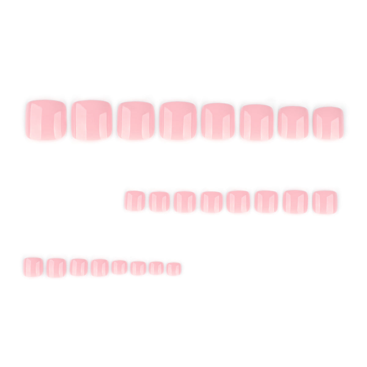 Glossy Soft Pink Press-On Toenails