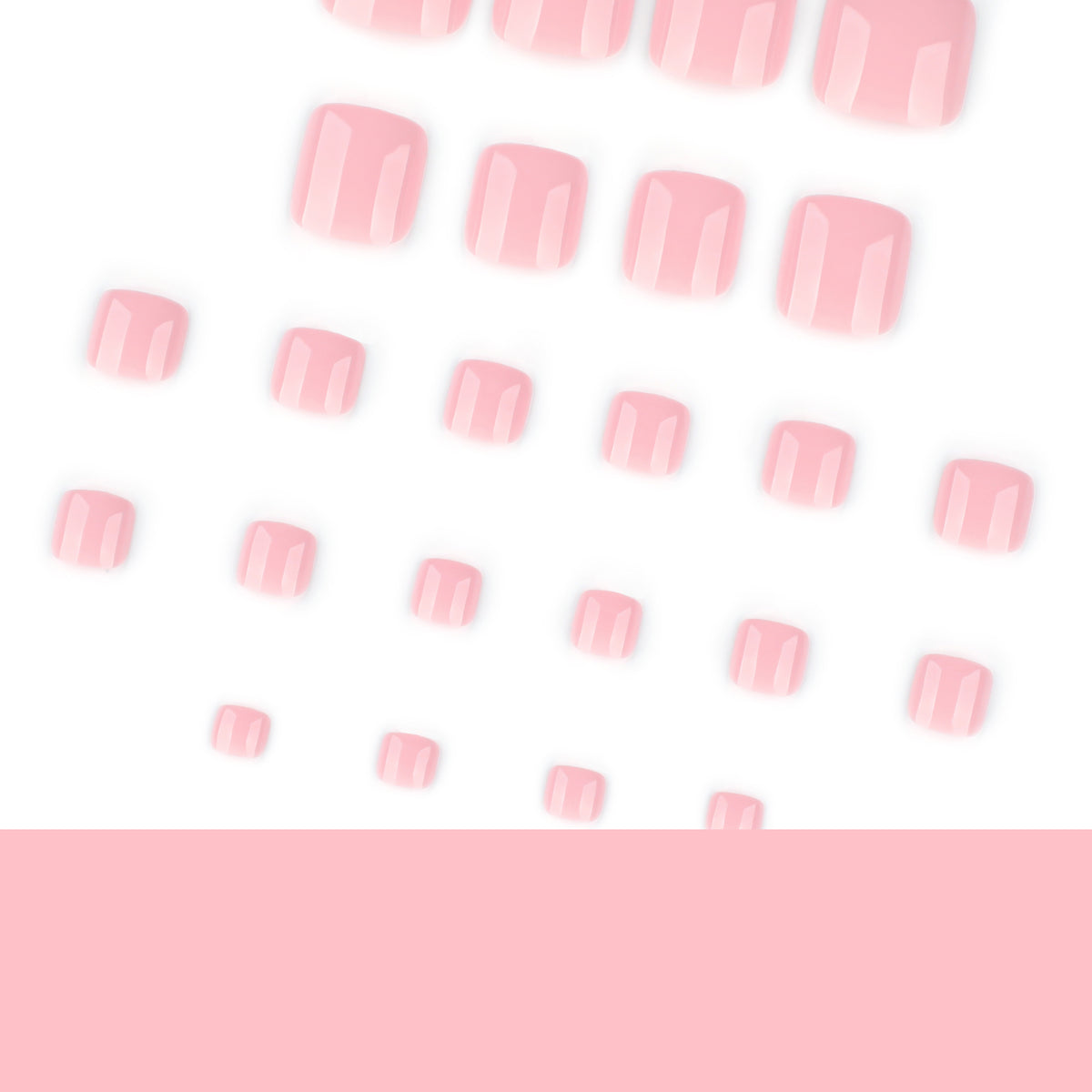 Glossy Soft Pink Press-On Toenails