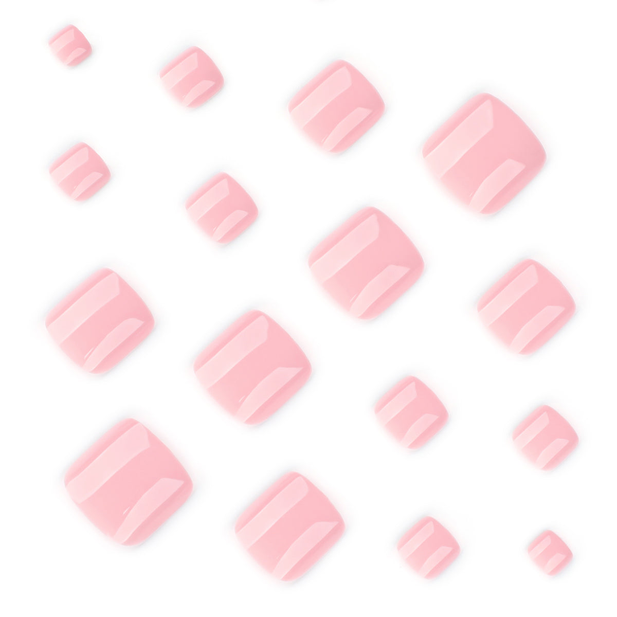 Glossy Soft Pink Press-On Toenails