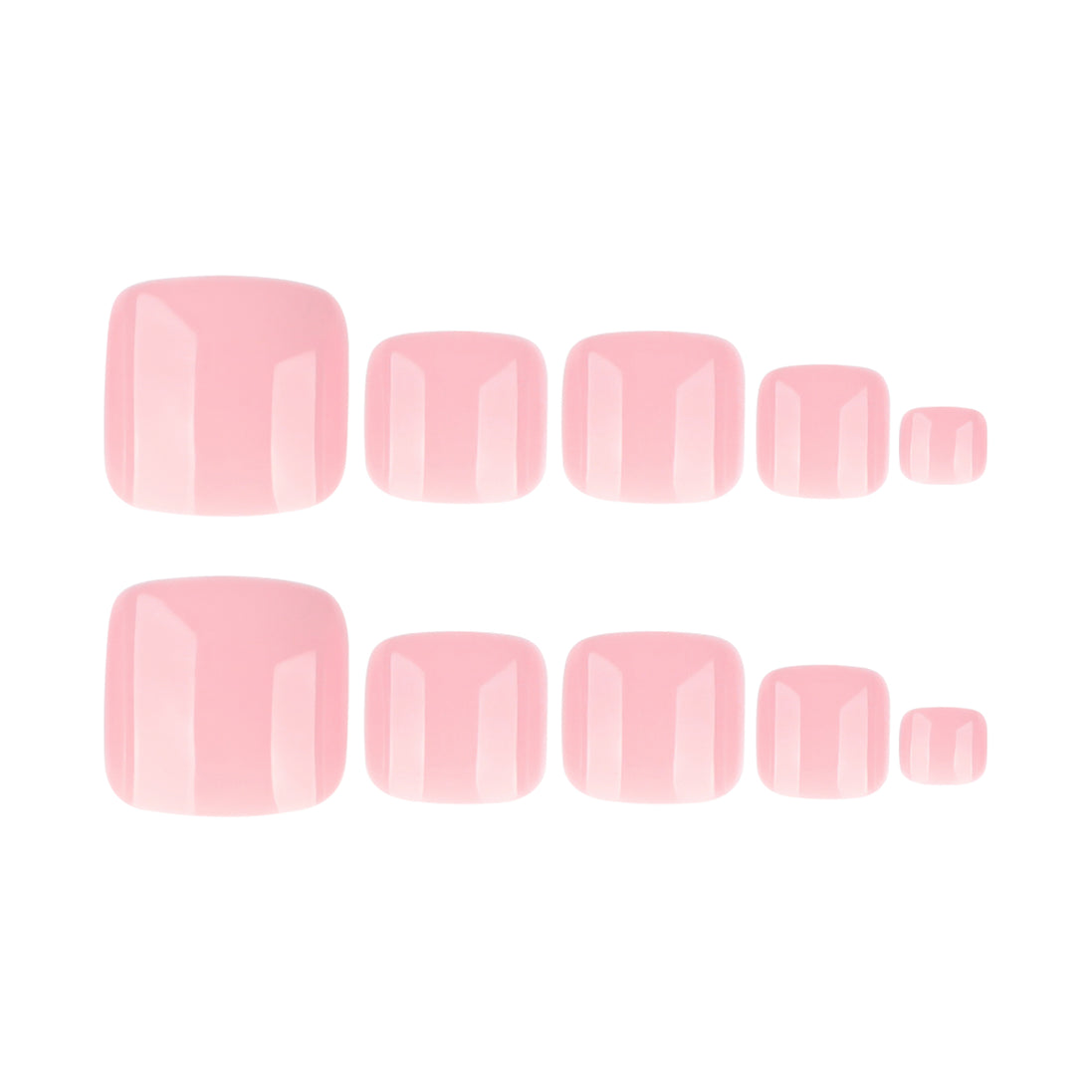 Glossy Soft Pink Press-On Toenails