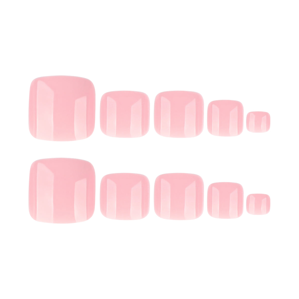 Glossy Soft Pink Press-On Toenails