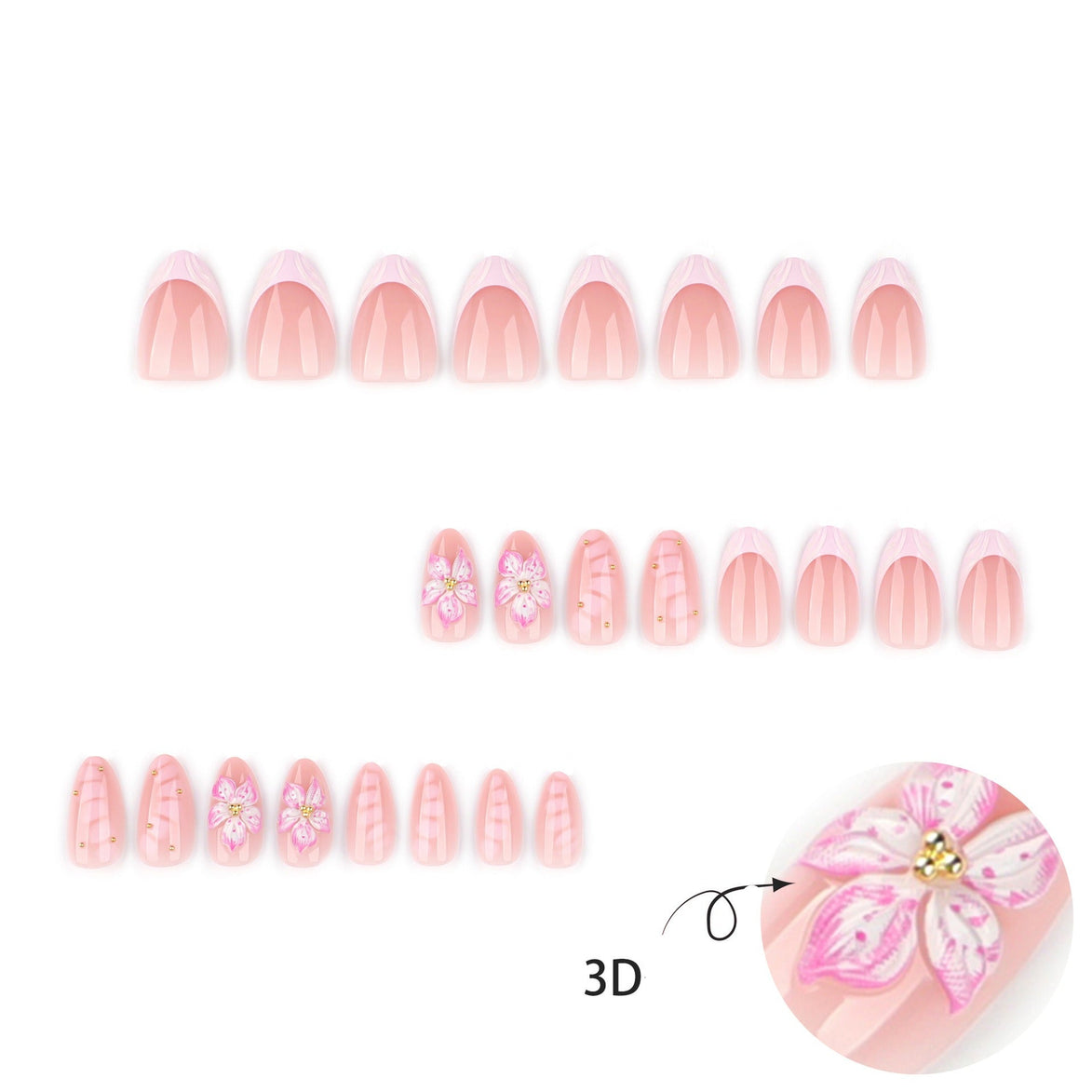 Soft Pink Floral Bloom Press-On Nails