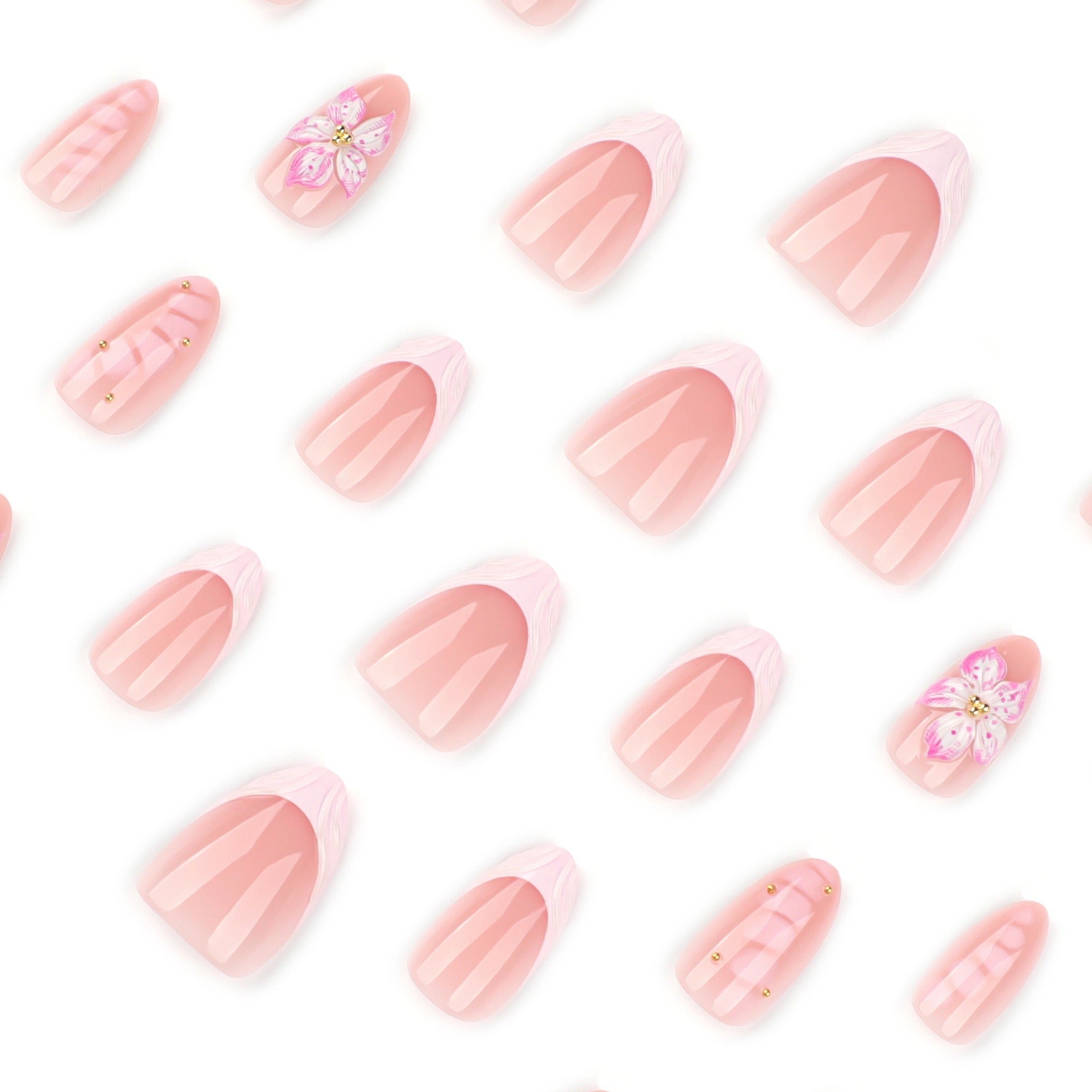 Soft Pink Floral Bloom Press-On Nails