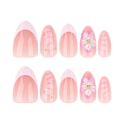Soft Pink Floral Bloom Press-On Nails