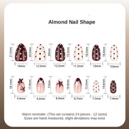 Burgundy Star Mix Press-On Nails