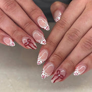 Lace Detail Pink Press-On Nails