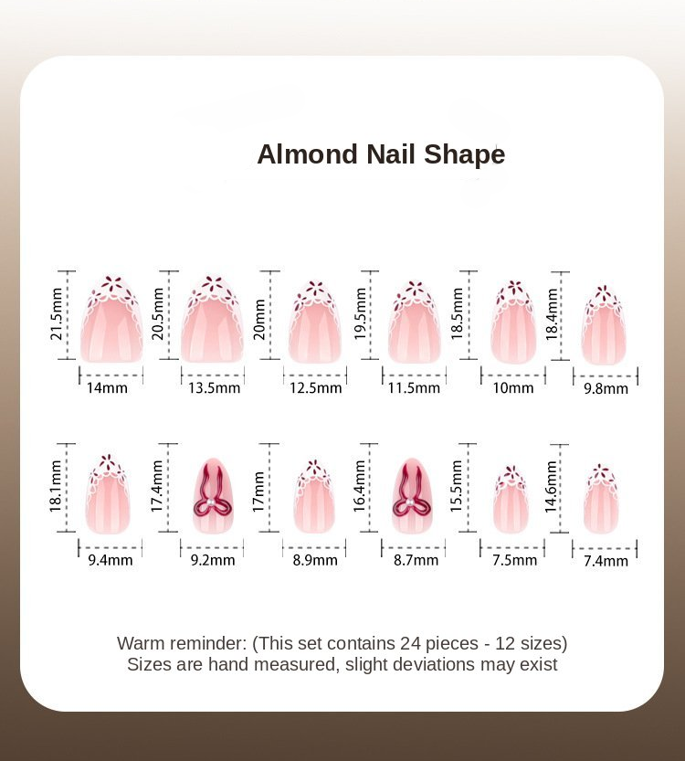 Lace Detail Pink Press-On Nails