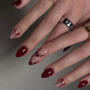 Burgundy Pearl Accent Press-On Nails