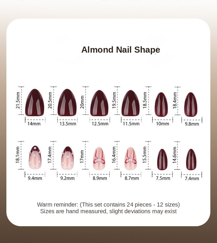 Burgundy Pearl Accent Press-On Nails