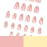 Gold Accent Nude Press-On Nails