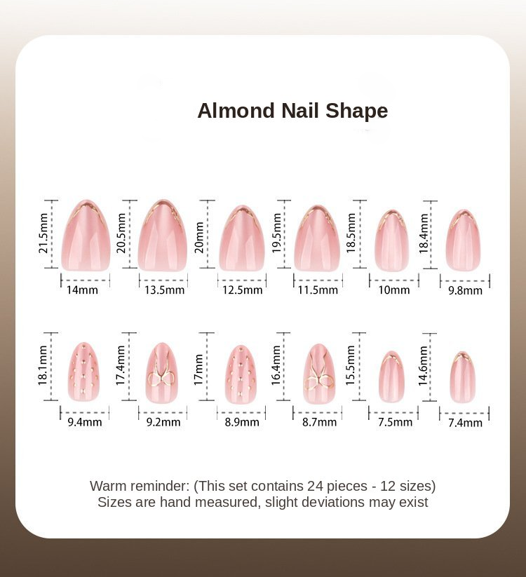 Gold Accent Nude Press-On Nails