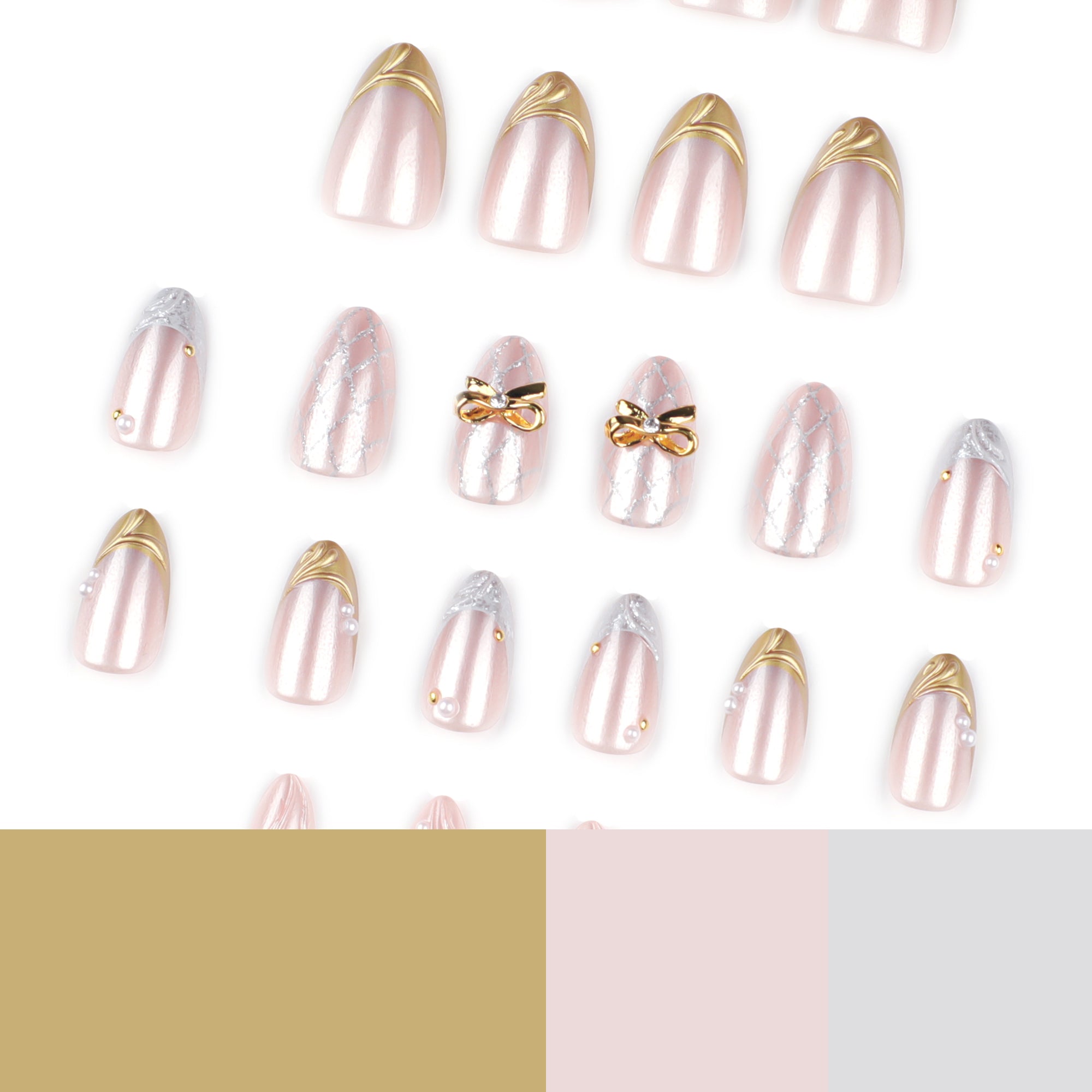 Pearl Chrome Glam Press-On Nails