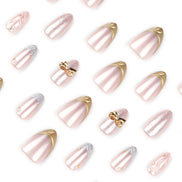 Pearl Chrome Glam Press-On Nails