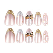 Pearl Chrome Glam Press-On Nails