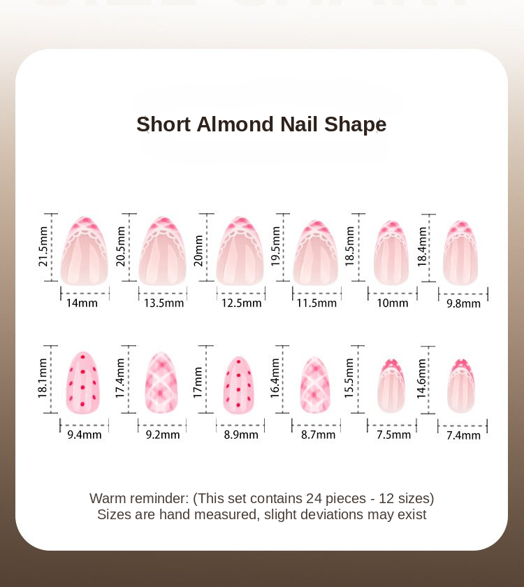 Pink Lace & Dot Press-On Nails