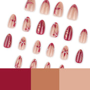Floral Rose Gold Cat-Eye Press-On Nails