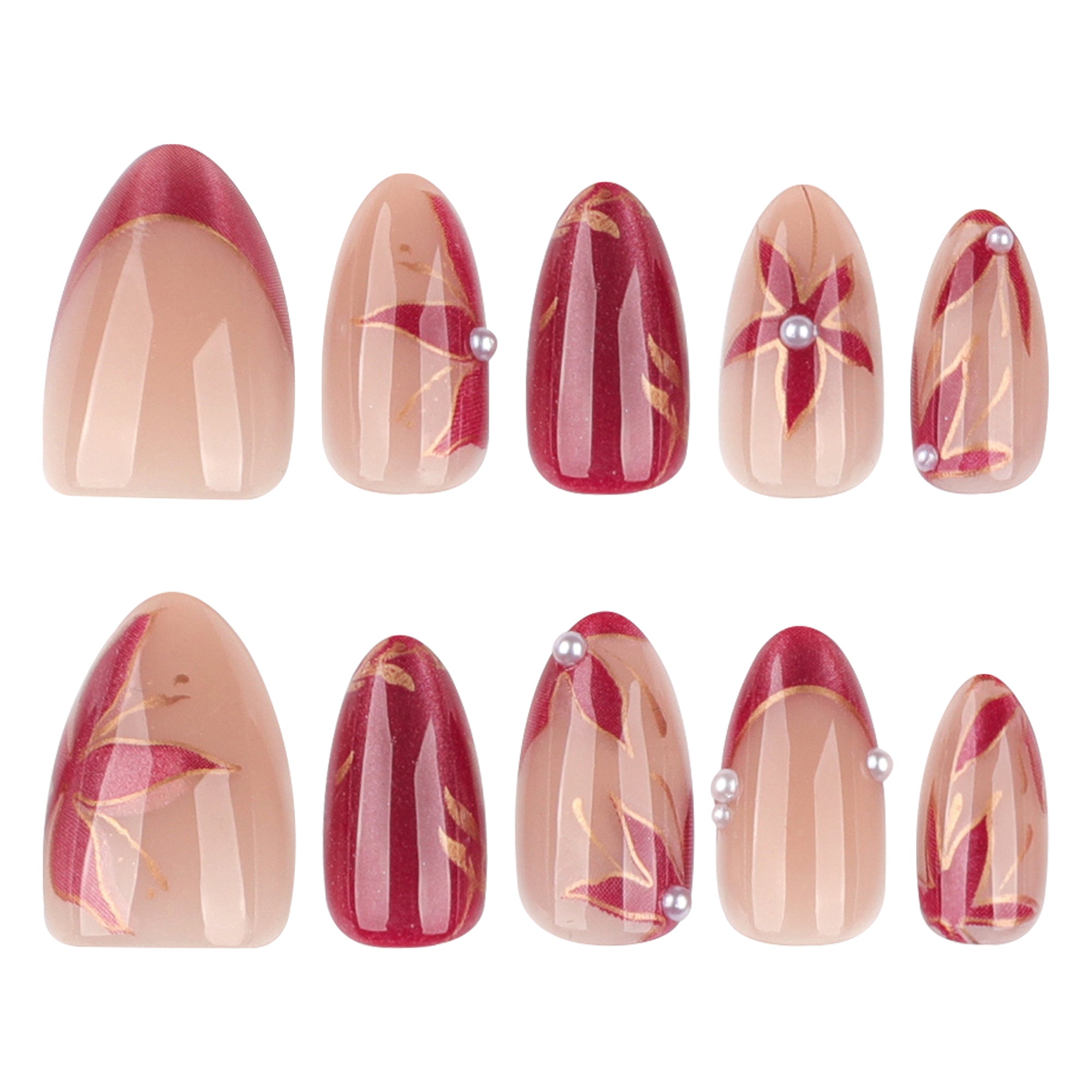 Blush Floral Tip Press-On Nails
