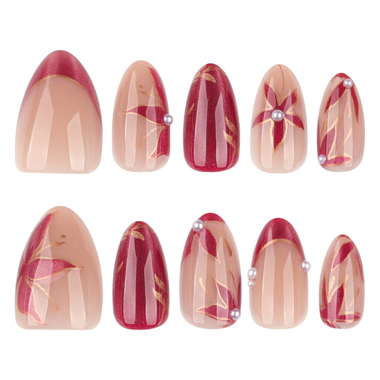 Blush Floral Tip Press-On Nails