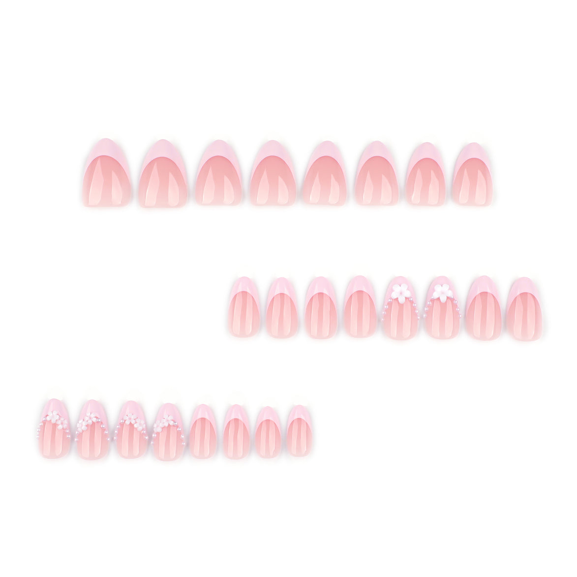 Blush Pearl Floral French Press-On Nails