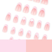 Blush Pearl Floral French Press-On Nails
