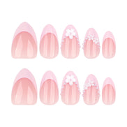 Blush Pearl Floral French Press-On Nails