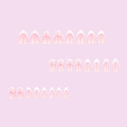 Pink Bow Pearl French Tip Press-On Nails